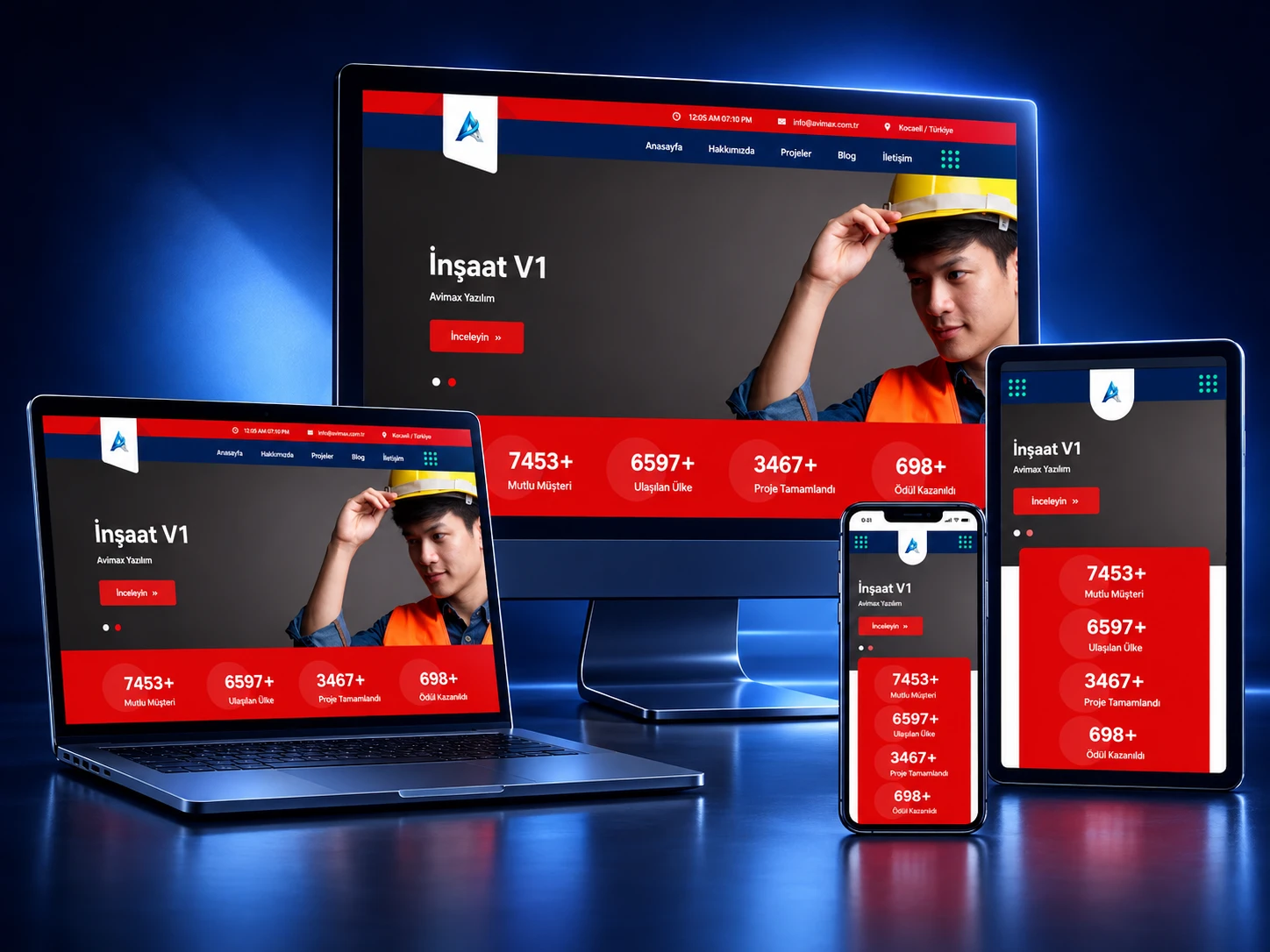 İnşaat V1 profesyonel inşaat firması web sitesi - Avimax Yazılım