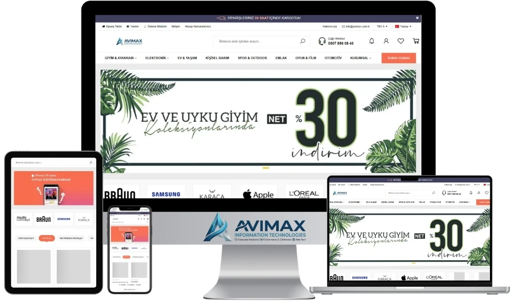 Avimax E-Ticaret V7 Sistemi - Kocaeli Yazılım