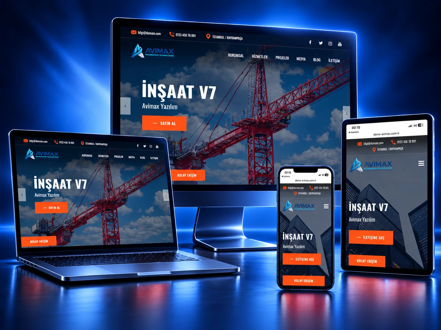 İnşaat V7 profesyonel inşaat firması web sitesi - Avimax Yazılım