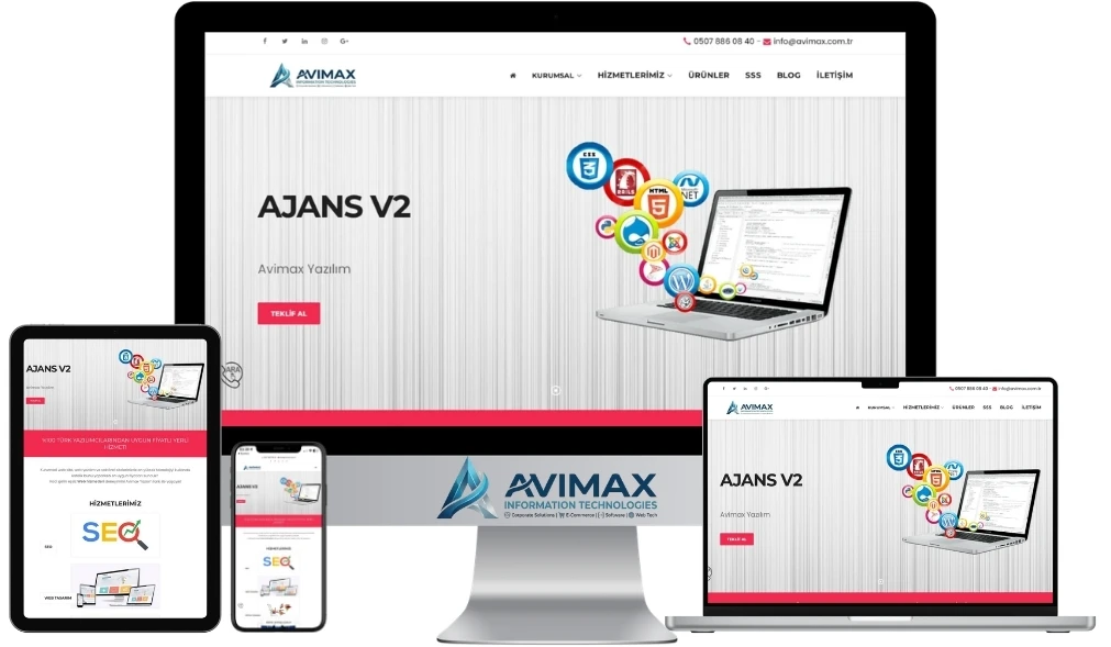 Dijital Ajans ve Medya Web Sitesi Yazılımı | Ajans V1 - Avimax Yazılım