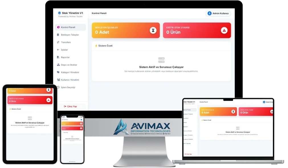 Stok Yönetim V1 | Stok Takip ve Envanter Yönetim Yazılımı | Avimax Yazılım