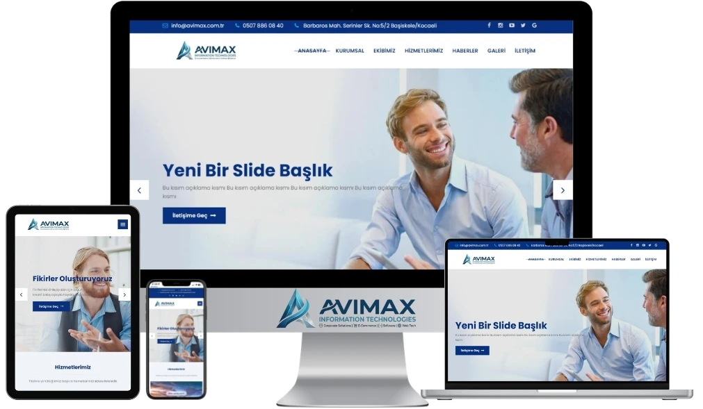 Kurumsal V7 | Yeni Nesil Premium Kurumsal Web Sitesi Yazılımı | Avimax Yazılım