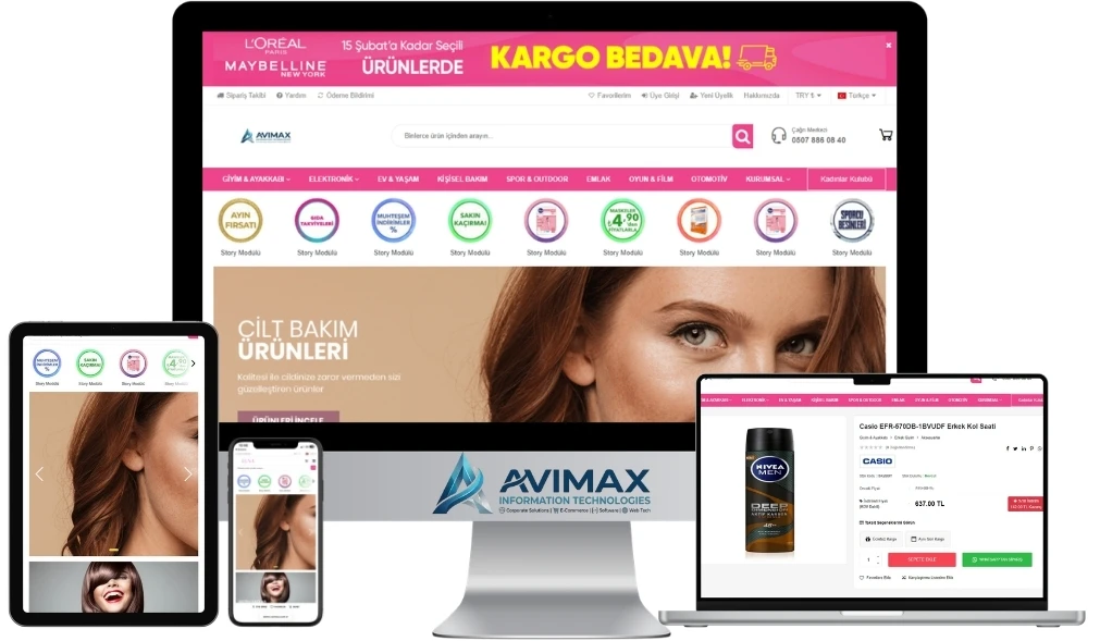 Avimax E-Ticaret V3 Sistemi - Kocaeli Yazılım