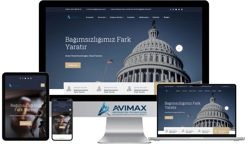 Avukat ve hukuk büroları için profesyonel web yazılımı, dava takip ve müvekkil yönetim sistemi - Avimax