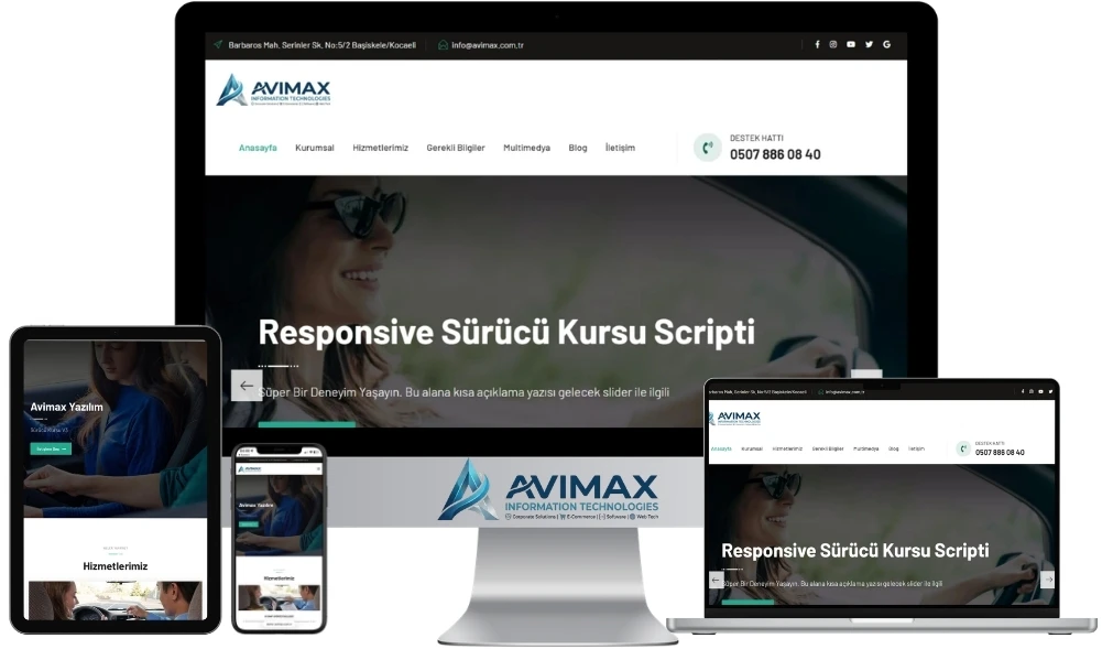 Sürücü Kursu V3 | Ehliyet Kursu ve Eğitim Yönetim Yazılımı | Avimax