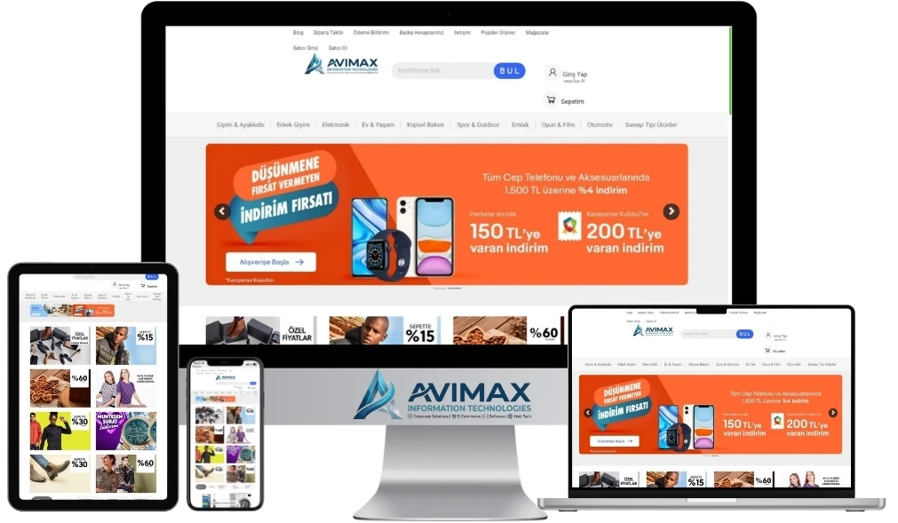 Avimax E-Ticaret V10 - B2B/B2C Sistemi - Kocaeli Yazılım