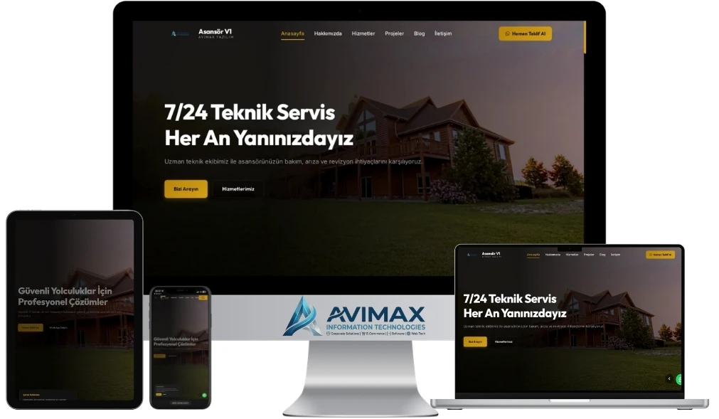 Kurumsal Asansör ve Teknik Servis Web Yazılımı | Asansör V1 - Avimax Yazılım