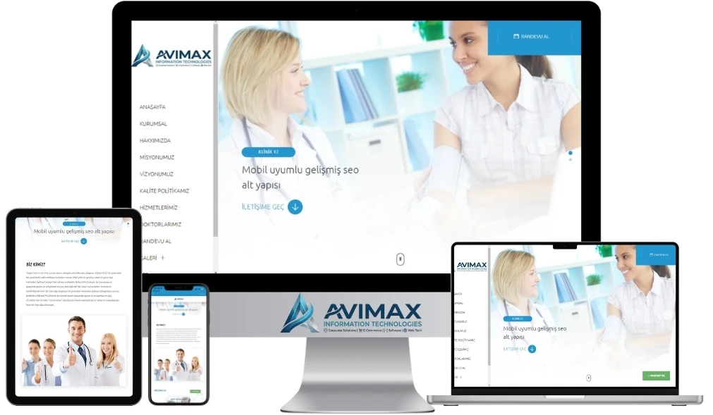 Dijital Klinik ve Doktor Web Sitesi Yazılımı | Klinik V2 - Avimax Yazılım