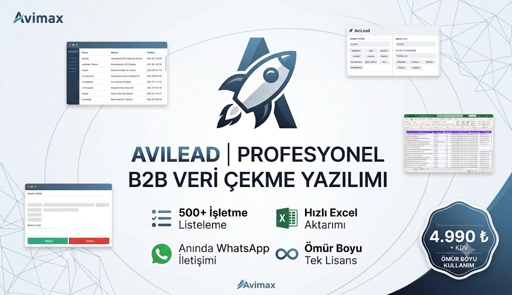 AviLead-Google-Maps-Scraper-B2B-Veri-Cekme-Yazilimi
